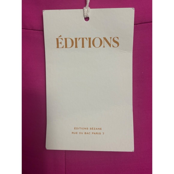 NEW Sezane | Editions Tymo Wide Leg Trousers in Hot Pink Wool Blend Sz 6/38 - Picture 10 of 11